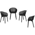 Lot de 4 chaises Dacun, noires