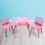 Peppa Pig Wooden Table and 2 Chairs Set