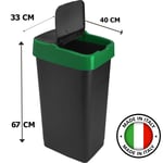 Plastic Swing Bin Recycle Bins Refuse Bin 60L Waste Paper Office Kitchen Green