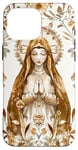 iPhone 16 Pro Max Catholic Virgin Mary Boho Floral Catholicism Symbol Case