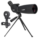 Svbony SV28PLUS Longue-Vue avec Trepied Adaptateur Smartphone, 25-75x70mm A5 Claret Red FMC BAK4 IP65 étanche, Lunette d'observation pour Adulte Cible Tournage Tir à l'arc Observation des Oiseaux