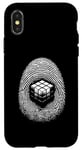 Coque pour iPhone X/XS Magic Cube Fingerprint - Amateur de cubes graphiques vintage