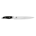 KAI Shun Nagare Black Couteau à Jambon longueur de lame 23 cm - 72 couches acier damassé lame à double noyau VG 2 & VG 10 - bois de pakka noir - fabriqué à la main au Japon - couteau à viande forgé