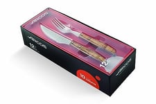 Arcos Couteaux de Table Steak Set (12 pièces) Poignée en Acier Inoxydable Pack-Bois Marron Couleur