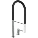 Ideal Standard - Taste, Professional Single-Lever Mixer for Two-Hole Kitchen Sink, high Tubular spout with Adjustable and Removable Hand Shower, Chrome
