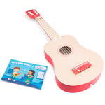 New Classic Toys- Guitar, 10300, Naturelle/Rouge