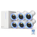 NAPCAT 8CH 4K Kit Video Surveillance, Kit Camera Surveillance avec 2To NVR, Vision Nocturne Couleur, Détection Personne/Véhicule, 6X8MP Caméra PoE Filaire, Imperméable IP67, Audio 2 Voies, N2816