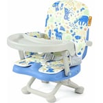 Réhausseur Chaise Enfant Pliable, Chaise Haute Bébé Portable, Bébé Chaise repas en Hauteur Réglable, Plateau Amovible, 6 mois à 3 ans, Bleu avec