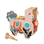 ManhattanToy 217120 Instrument de Musique Llama en Bois avec Maraca, Sacoche de Selle Clack, Baguettes, Toilette et Xylophone - version anglaise