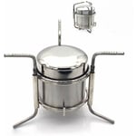 Réchaud à Alcool de Camping Portable Alcool en Acier Inoxydable Cuisinière en Plein Air Pliant Mini Spirit Cooker Pique-Nique bbq Cookout Poêle,