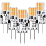 AGOTD Ampoule G4 LED 2W, Blanc Chaud 2700K Ampoules, 2W Équivalent 20W G4 Ampoule Halogène, 296LM 12V AC/DC, non dimmable, Lot de 5