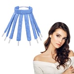 URAQT Heatless Curling Rod Headband, Octopus Design No Heat Hair Curlers for Long Hair, Soft Sleeping Overnight Silk Ribbon Hair Rollers Lazy Curler Set DIY Hair Styling Tools (Blue)