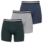 Ted Baker Mens 3-Pack Boxer Briefs - Dark Denim/Grey Heather/Scarab - M