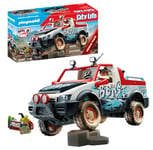 Playmobil 71430 Voiture de Rallye, Pick-up Tout-Terrain pour des Aventures sur Pistes, avec essieu Mobile et Rampe d'accès Extensible, Univers des véhicules pour Enfants dès 4 Ans