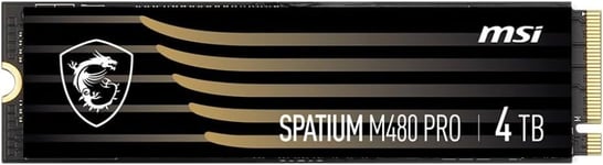 SPATIUM M480 Pro PCIe 4.0 NVMe M.2 4TB - Disque SSD Interne 4 to, PCIe 4.0 NVMe M.2, Lecture 7400 MB/s & Écriture 7000 MB/s, 3D NAND, Sécurité des Données Intégrée, Garantie 5 Ans (3000 TBW)