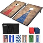 GoSports Ensemble de Jeu de Cornhole de 0,9 x 0,6 m avec 2 Planches de 0,9 x 0,6 m, 8 poufs et étui de Transport