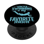 La natation d'hiver est ma saison préférée PopSockets PopGrip Adhésif