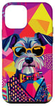 Coque pour iPhone 12 mini Figurine schnauzer miniature tendance et colorée Pop Art