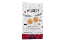 Walker's Mini Festive Shortbread Stars 125g (Pack of 6) Scottish Recipe all Butter Taste with a Crunchy, Crumbly Texture - Holiday Shortbread Cookie Bags - Ideal for Sharing or Snacking