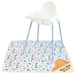 Tapis anti-éclaboussures antidérapant par TotsAhoy!® Large protection sous la chaise haute de bébé pour protéger votre plancher (Vie marine)