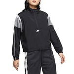 Nike W NSW HRTG JKT WVN Veste de Sport Femme, Black/Smoke Grey/White/(White), FR : M (Taille Fabricant : M)