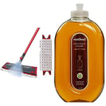 Vileda 1-2 Spray Mop, Microfibre Flat Floor Spray Mop with Extra Head Replacement & Method Wooden Floor Cleaner, Almond, 739 ml