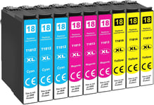 9-Pack 18XL Cartouche d'encre Compatible pour Epson 18 Epson 18XL pour Expression Home XP-205 XP-215 XP-225 XP-305 XP-312 XP-315