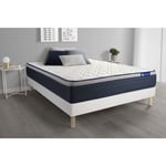 Actisom - Ensemble matelas Mémoire de forme actimemo max 140x200 cm Maxi épaisseur 7zones de confort + sommier kit blanc