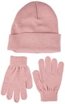 Amazon Essentials Kids' Beanie and Gloves Set Bonnet, Mauve, Taille Unique