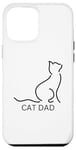 Coque pour iPhone 12 Pro Max Simple Cat Dad Chat Noir Contour Minimaliste Chats