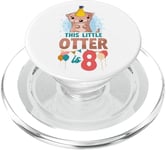 Otter Birthday This Little Otter Is 8 PopSockets PopGrip for MagSafe