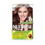 Garnier Nutrisse Permanent Hair Dye, Natural-looking, hair colour result, For All Hair Types, 5.3 Golden Brown