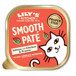 Lily's Kitchen Natural Adult Wet Cat Food Trays - Catch of the Day Salmon & Chicken Smooth Paté - Complete Grain-Free Recipes (19 Trays x 85g)