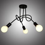 Retro Taklampa Semi-Flush Mount Pendellampa Sputnik Krona 3 Ljus