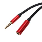 3.5mm Aux Extension Cable Male to Female Audio HiFi Headphone Cord 3.3ft, Red