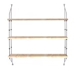 OX Denmarq - Morse, Black Steel Frame, Shelves: 3X Sand Marble - Vegghyller - Dennis Marquart - Hvit - Metall/Stein