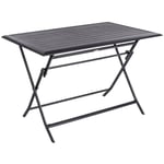 Table de jardin pliante rectangulaire Azua graphite 4 places en aluminium traité époxy - Hespéride