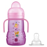 Mam Bottle Trainer 2 In 1 for Easy Transition BPA Free Fast Flow 220ml Pink