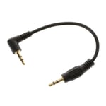 10 cm Auto bil högervinkel hane till hane 3,5 mm Aux Jack Högtalare Audio Wire Adapter