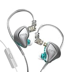 CCA NRA Electrostatic Drive In-Ear Earphone 1DD 1Estat Wired Earphone HiFi Sport Gaming Earbuds Headphones Compatibility for Phone Computer Tablet with Gift Set Cyan with Microphone