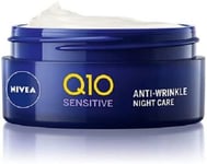 NIVEA Q10 Sensitive Night Cream (50 ml), Night Cream for Women, Fragrance–Fre