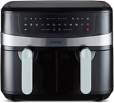 T17088 Vortx 9L Dual Basket Air Fryer with Smart Finish, 2600W, Black