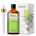 PHATOIL Huiles Essentielles Arbre à Thé Australien 100 ml, Huile Essentielle Pure Naturelle pour Aromathérapie, Huile de Tee Tree pour Diffuseur, Visage, Cheveux, Ongles