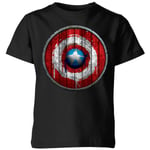 Marvel Captain America Wooden Shield Kids' T-Shirt - Black - 3-4 ans