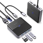 ORICO Hub USB C 6 en 1 Station d'accueil Ethernet 2.5 Gbps, HDMI 4K@60Hz, PD 100W, 5Gbps USB C 3.0, 2 Ports USB A 3.0, Type C Multiport Docking Station pour MacBook Air Pro M2 M1 iPad Surface Dell HP