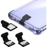 3-pack dammskydd för USB C typ C-port, silikondammskydd för telefon typ C, dammskydd med avtagbart lim, svart