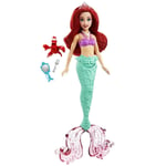 Ariel Sirène Poupée 28cm Princesses Disney Sebastian Original MATTEL HLW35