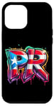 Coque pour iPhone 15 Pro Max PR Graffiti Drapeau de Porto Rico Spray Peinture Street Art Fun Cool