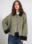 Joel Canvas Jacket - Army/Black