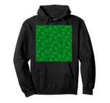 Climbing Vine Leaves In Lime On Green Pullover Hoodie